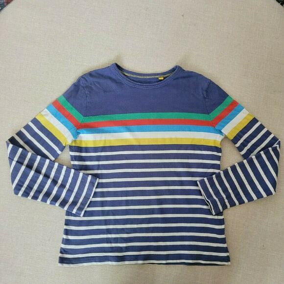 Mini Boden Boy's Rainbow Striped Long Sleeve Tee - Picture 2 of 10